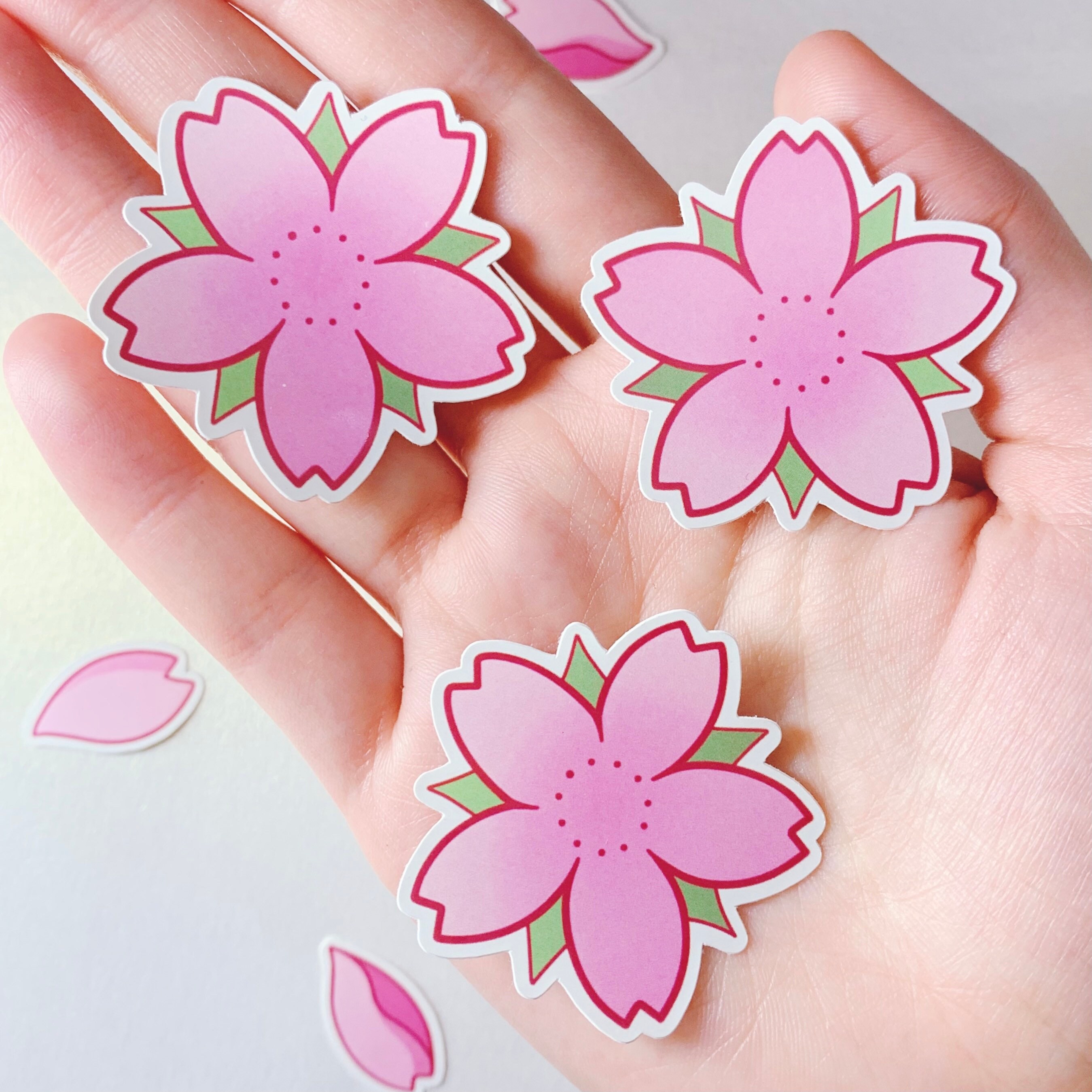Stickers with Sakura Flower and Petal Sakura | Etsy