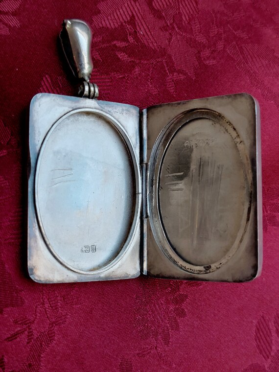 Victorian 1882 Rare Rectangular Silver Locket Wit… - image 7