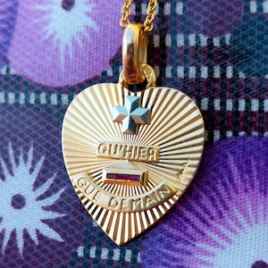 Heart French Love Charm by Augis in 18k Gold with Rubies