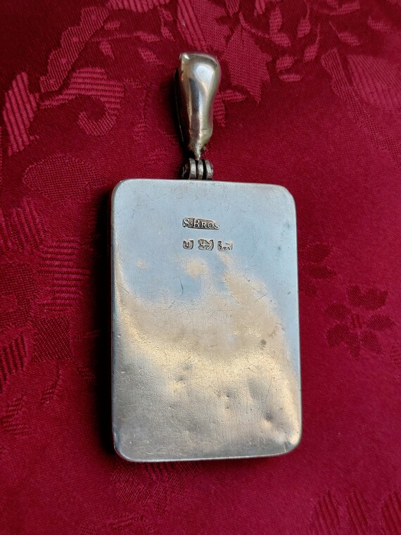 Victorian 1882 Rare Rectangular Silver Locket Wit… - image 4