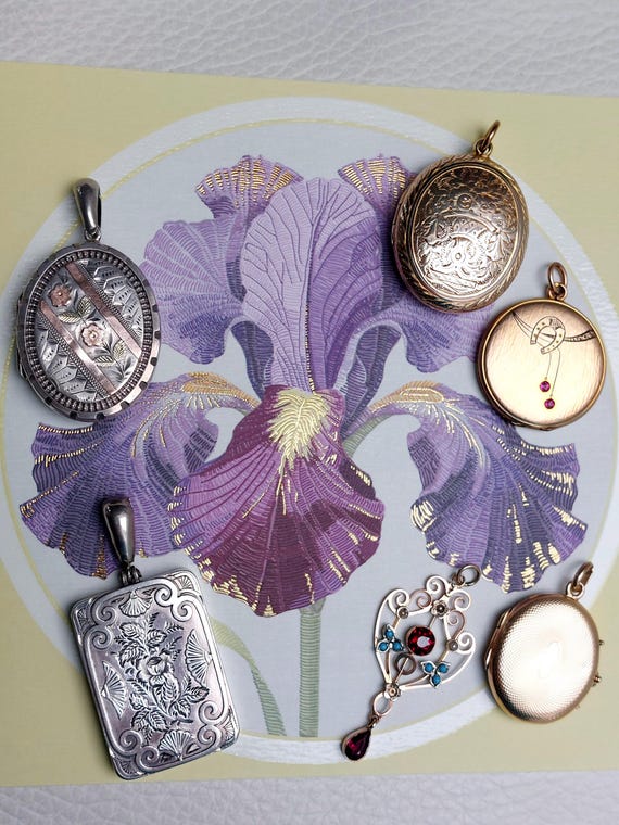 Victorian 1882 Rare Rectangular Silver Locket Wit… - image 14