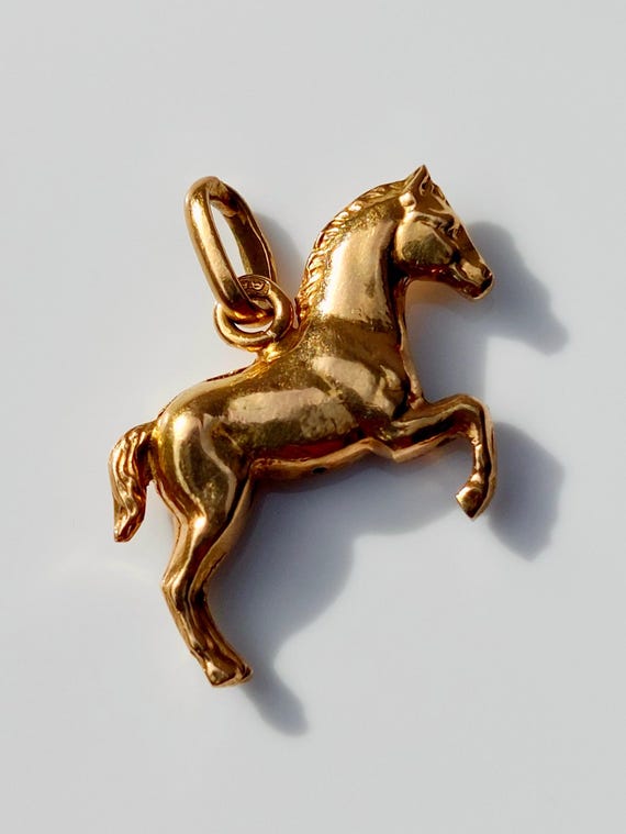 Vintage 18k Gold Horse Charm