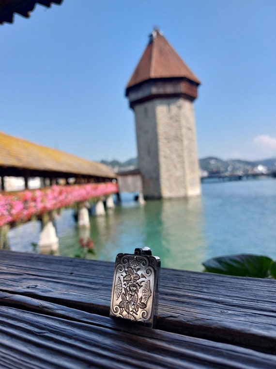 Victorian 1882 Rare Rectangular Silver Locket Wit… - image 11