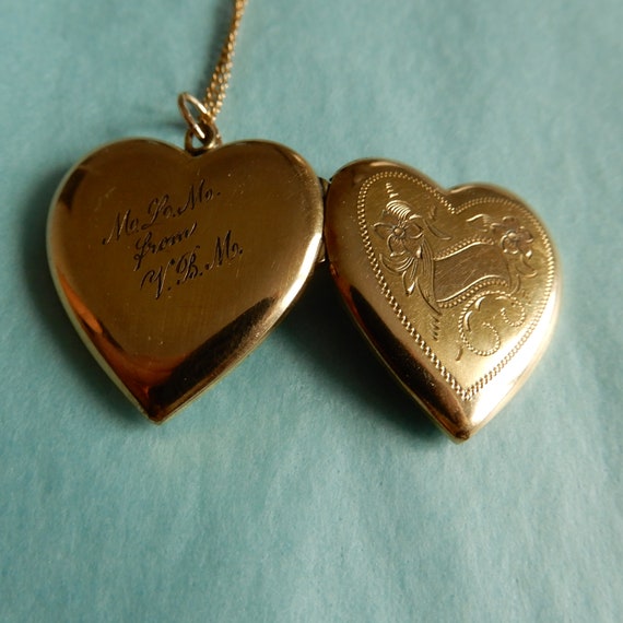 Mid-century Heart Locket Necklace