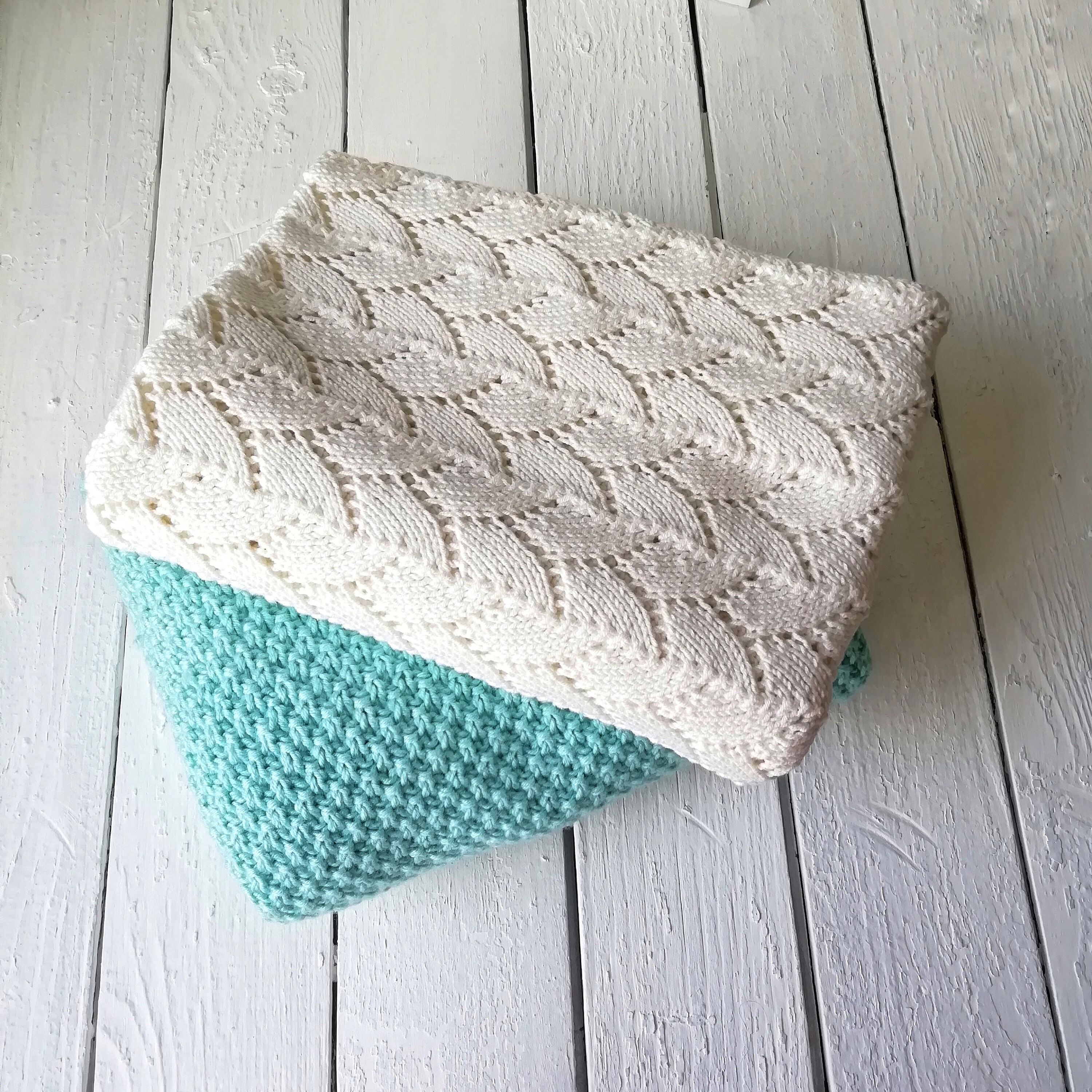 Hand knit baby mint blanket first mothers day gift Etsy