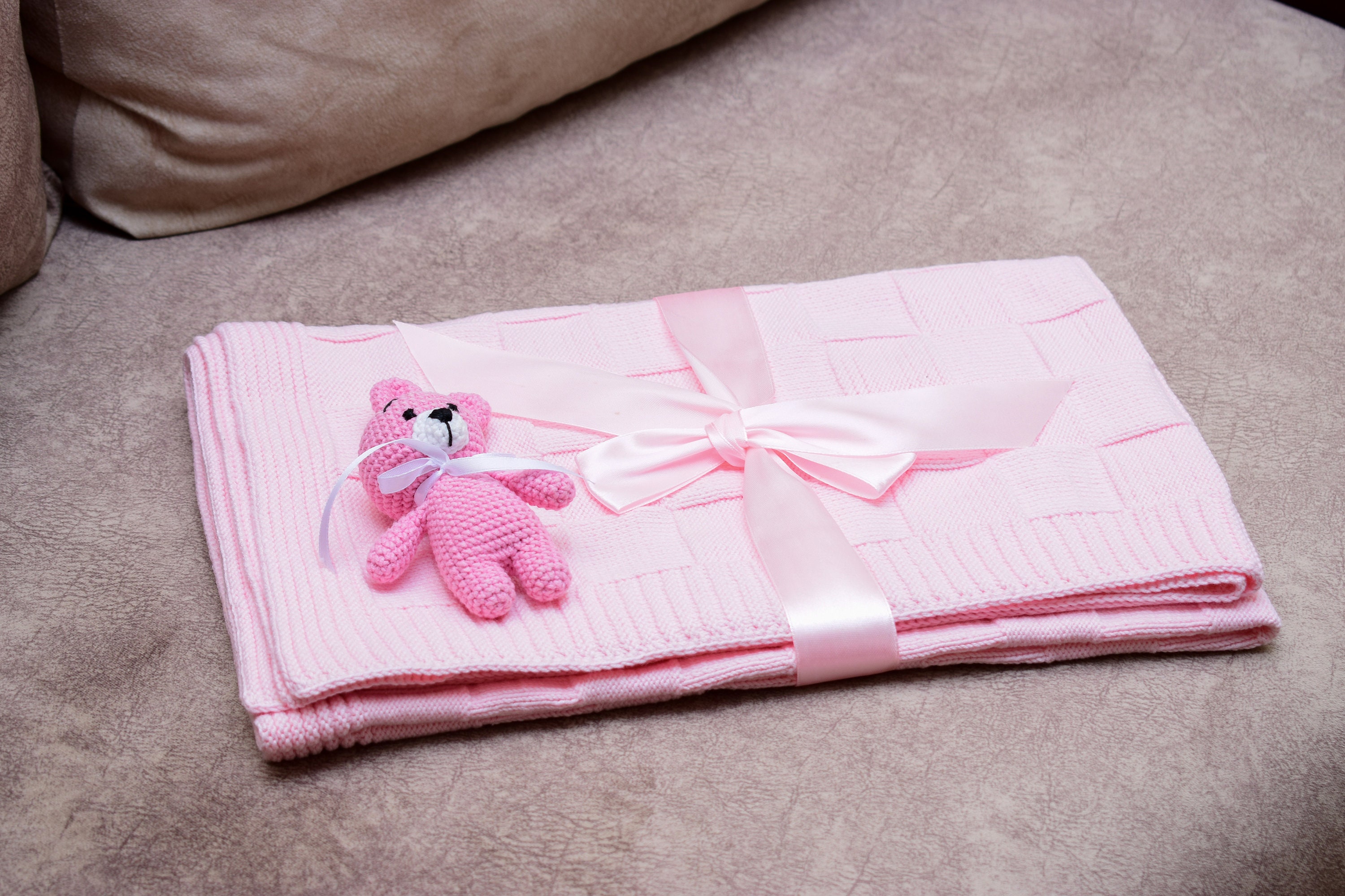 PDF Pattern knit baby pink blanket Etsy