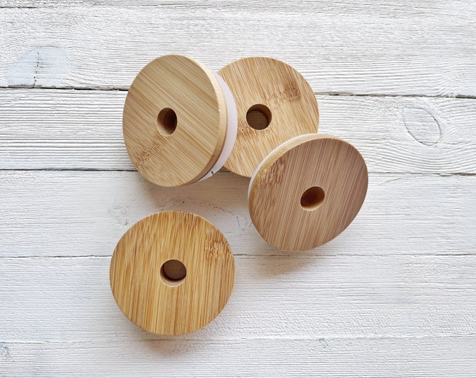 Bamboo Lids, Bamboo Lid for Beer Can Glass, 16 Oz Bamboo Lid, 20 Oz