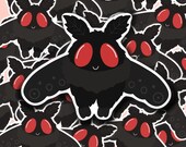 Mothman sticker, cute cryptid, waterproof sticker for Hydroflask yeti cups, mythical creature sticker