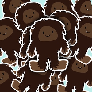 Big Foot Sticker, Cute Cryptid Bigfoot, Cryptid Sticker, Cryptids laptop decal