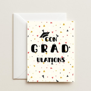 Biglietto di laurea divertente - Gioco di parole "Congratulazioni" - Regalo per diplomati o laureati - Biglietto di auguri di laurea carino