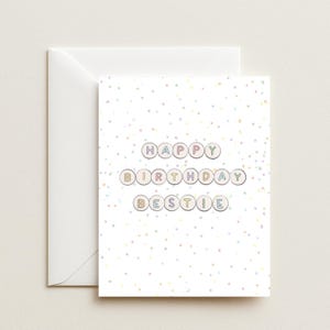 Cartão de Feliz Aniversário para Melhor Amiga – Cartão de Aniversário com Pulseira da Amizade | Mensagem Doce | Saudação de Aniversário para Melhor Amiga por Anxious Anne