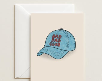 Carte de fête des pères Rad Dad Club - Papa certifié Rad - Carte de fête des pères amusante - Carte de papa cool - Cadeau de fête des pères pour papa