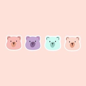 Teddy Bear Sticker Pack, Mini Stickers, Cute Sticker, Animal sticker, Stickers for kids, Waterbottle Sticker, Hydroflask, laptop decal, bear