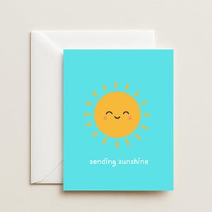 Een zonneschijnkaart sturen – Leuke aanmoediging of een kaart die aan je denkt | Blanco binnenin opbeurende kaart voor vrienden, beterschap, gewoon omdat