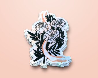 Holographic Flower Sticker // Forget-Me-Nots and Marigolds