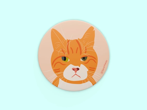 Round Orange Tabby Cat Sticker