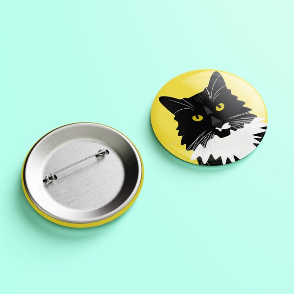 Tuxedo Cat Pinback Button