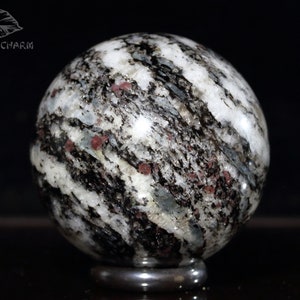 2.0" KYANITE and ALMANDINE in GNEISS Sphere | Rare Collectible Gemstone Sphere 52 mm (2.04 in)