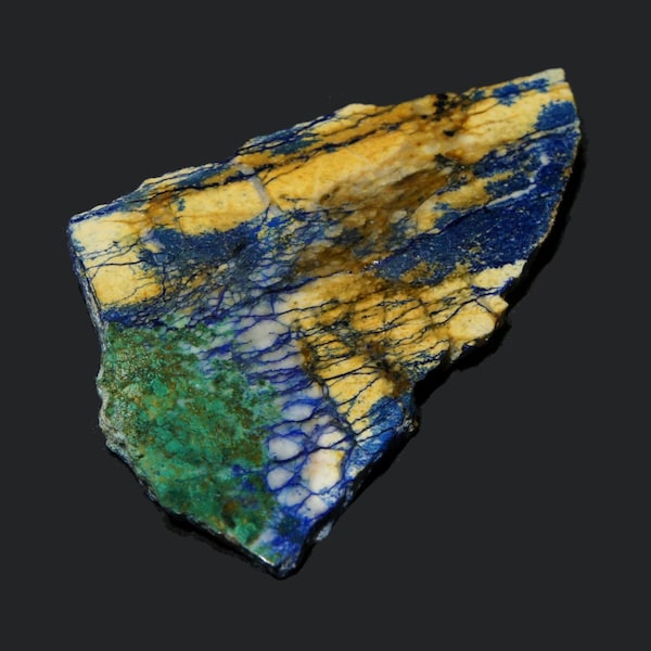 41-17g Azurite malachite in kaolinite | Collectible specimen | Polished plate