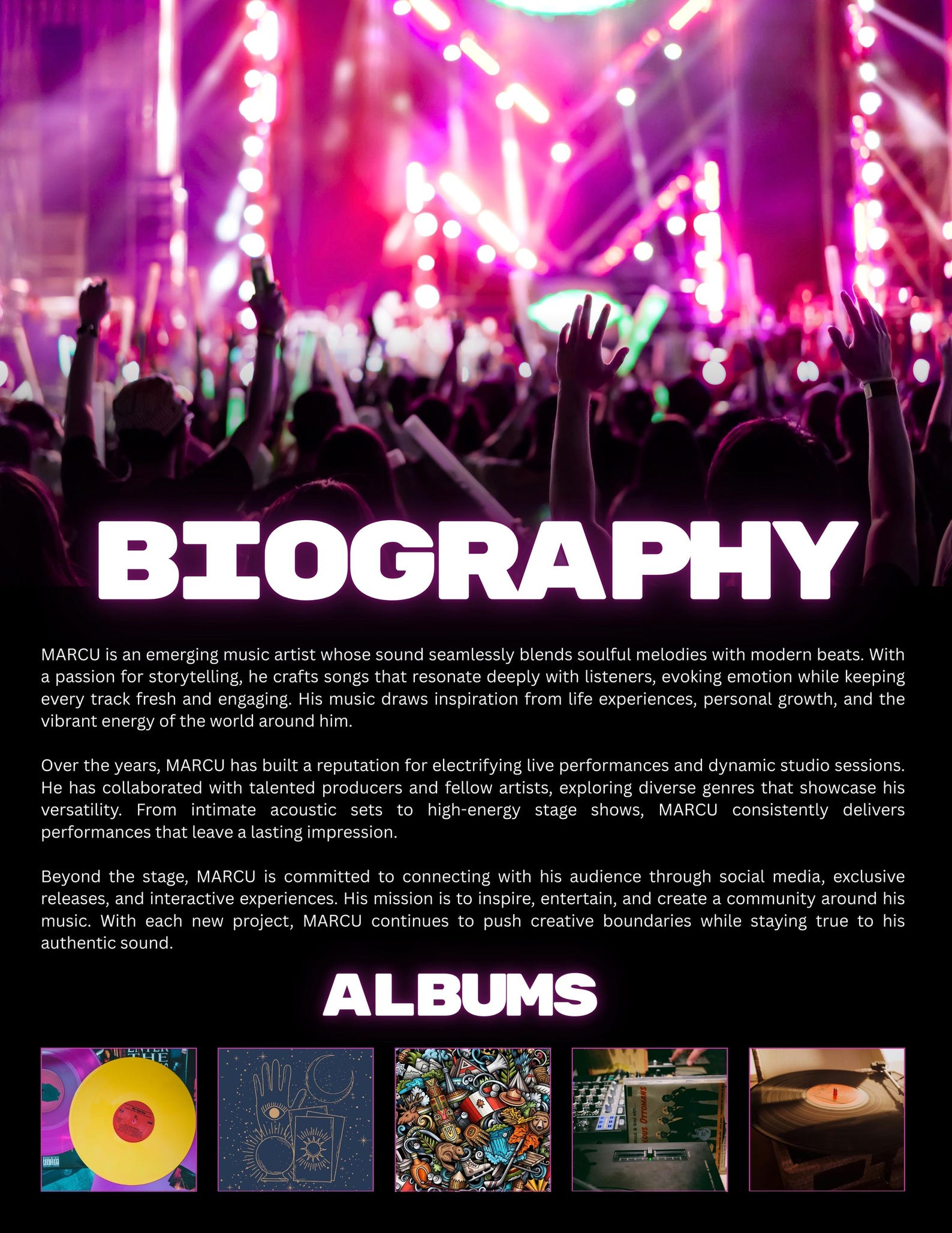 Singer Editable Fact File Template Editable DJ Musician Media Kit Template | Artist Electronic Press Kit ...