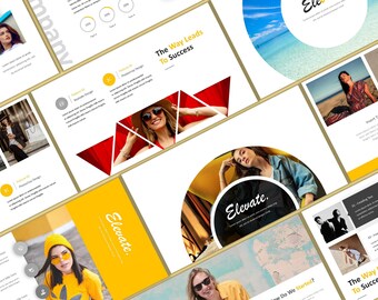 PowerPoint Template with Infographics | Animated Business Presentation Slides | Editable Multipurpose PPT Deck | Influencer kit Template