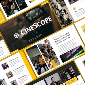 映画制作者と映画スタジオのPowerPointテンプレート｜映画的でプロフェッショナルなプレゼンテーションスライド