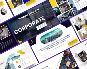 PowerPoint Pitch Deck Template | Business Strategy and Marketing Slides | Infographic Design & Corporate Presentation Template