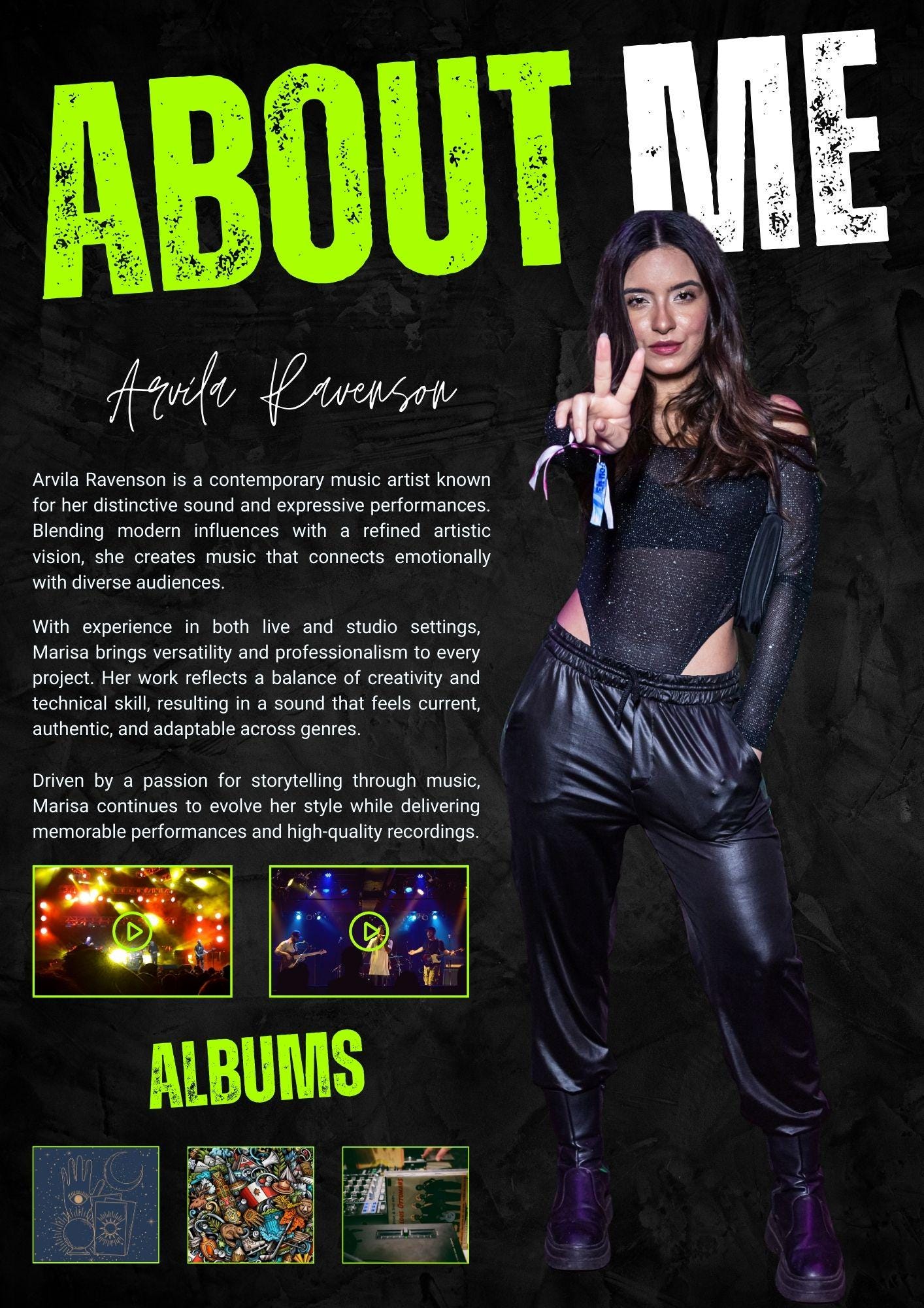 Singer Editable Fact File Template Editable Musician EPK Template Canva | 2-page Electronic Press Kit for ...