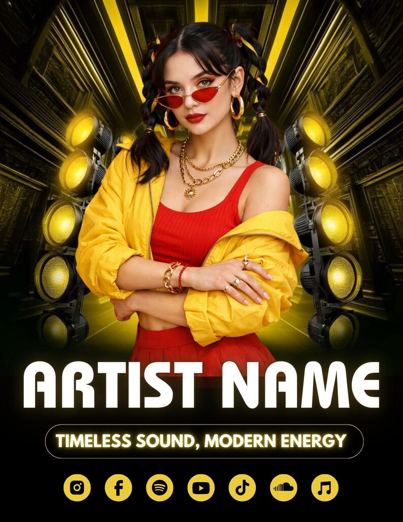 Editable DJ & Musician EPK Template | 4-page Electronic Press Kit ...