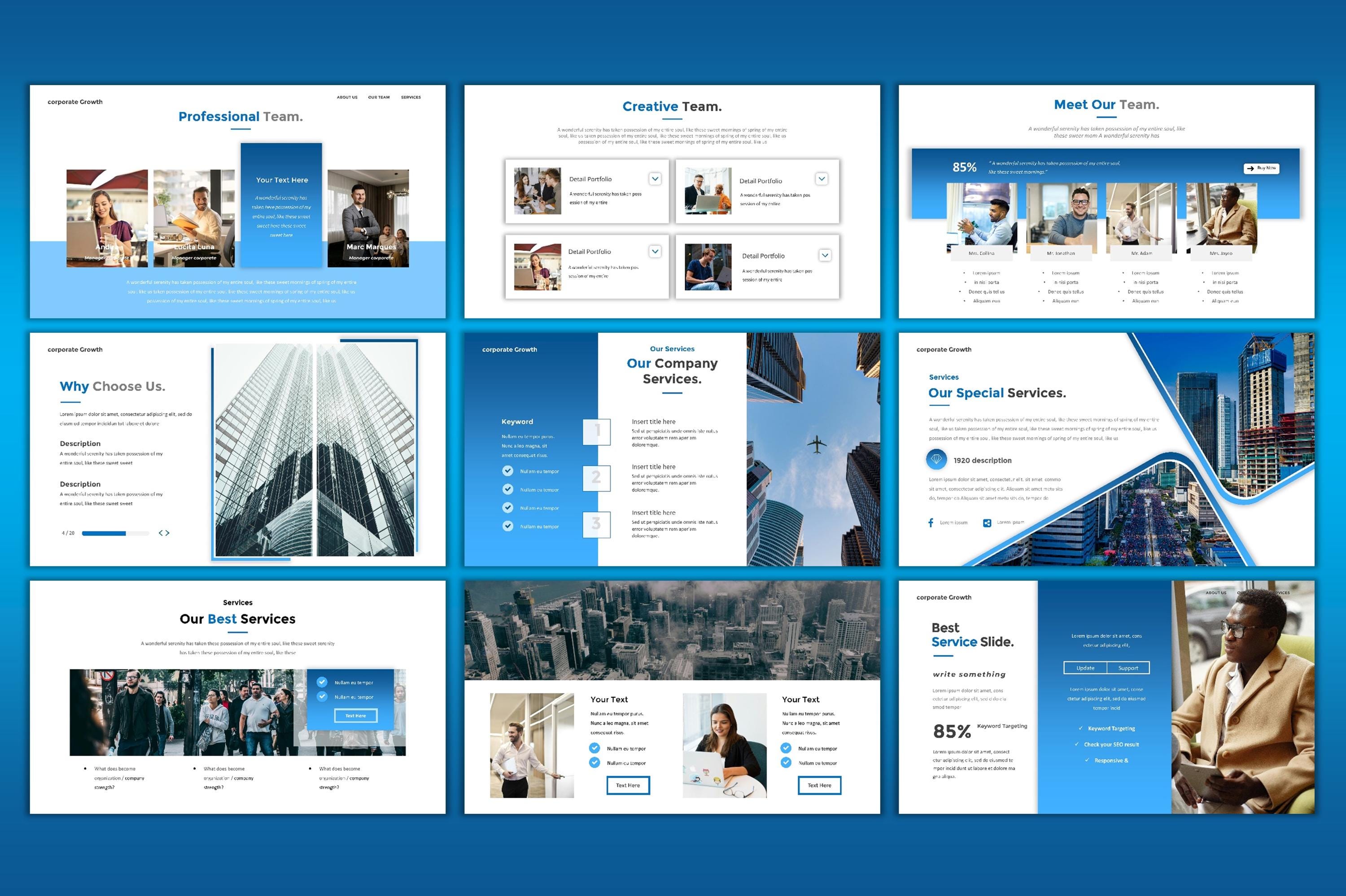Corporate Powerpoint Template, Business Pitch Deck, Modern Professional ...