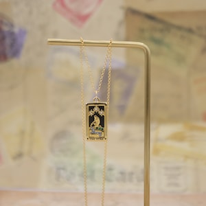 The Star tarotkaartketting, 14K gold filled, mystiek van de kosmos, verjaardagssieraden, cadeau voor haar