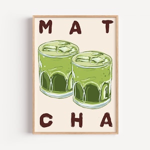 MATCHA Art Print, kitchen art print, food art print, coffee bar art, dining room art, kitchen art, unframed art, Copenhagen art