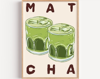 Matcha Art Print: Kitchen Coffee Bar Decor (Unframed)