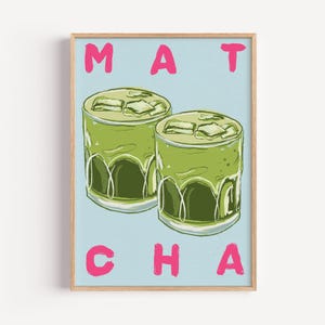 MATCHA Art Print, kitchen art print, food art print, coffee bar art, dining room art, kitchen art, unframed art, Copenhagen art