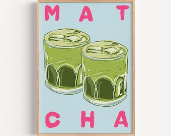 Matcha Art Print: Kitchen Coffee Bar Decor (Unframed)