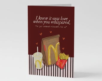 I knew It Was Love McDonald's Takeaway Greetings Card
