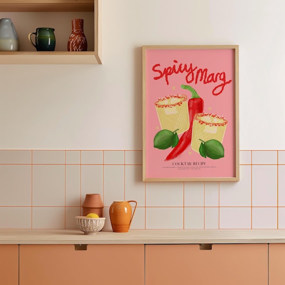 Spicy Marg Print | Unframed Kitchen Print | Cocktail Poster