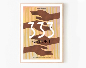 333 Angel Number Support Art Print – Spiritual Wall Decor