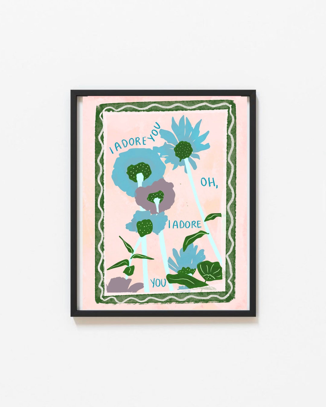 Adore You Blue Lyrics Print - Illustrated by Weezy Print | House Music ...