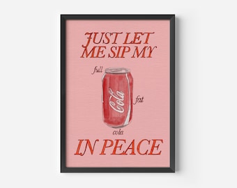 Full Fat Cola Art Print: Illustrated Kitchen Decor