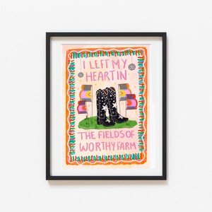 Customisable I Left My Heart In The Fields of &#39;Enter Festival Name&#39; Wall Print Festival Poster Print