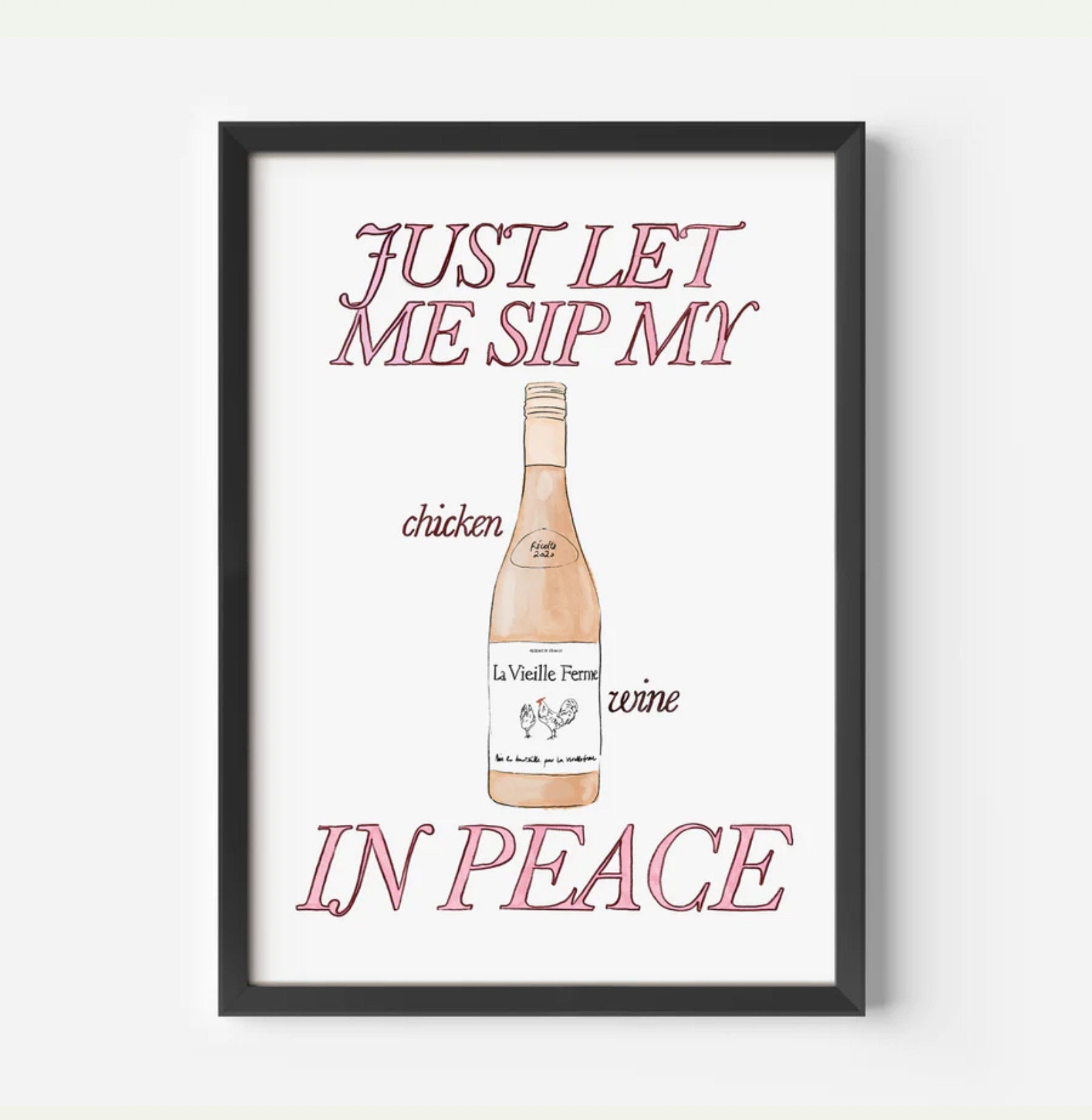 Just Let Me Sip My Chicken Wine in Peace Print Illustrated by Weezy, Cola  Print, Kitchen Art Print, Food Art Print, Soda Pop Print - Etsy