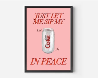 Diet Cola Print: Illustrated Soda Pop Kitchen Art