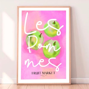 Les Pommes Print - A4 Prints | A3 Prints | A2 Prints Art – Illustrated by Weezy Fruit Market Print, Abstract Wall Art Design Print