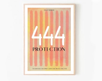 444 Angel Number Protection Art Print - Spiritual Wall Decor (Unframed)