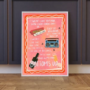 All that I got is you Lyrics Print -  Illustrated by Weezy Print | House music | Techno music | Music Lyric Art