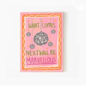 Impression des paroles de What Comes Next Will Be Marvelous Pink - Illustrée par Weezy Print | Musique house | Musique techno | Paroles de musique