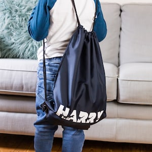 Sac de gym personnalisé, sac à cordon de serrage pour la rentrée scolaire, P.E, sac de gym