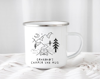 Camper Van Mug, Enamel Camping Mug, Metal Camping Mug, Adventure Mug, Campervan Gift, Camper van Gift