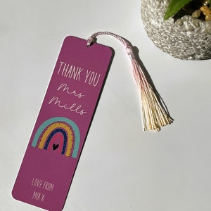 Thank you Teacher Bookmark, Thank you TA Bookmark, Personalised Teacher Gift, End of Term Gift, Personalised TA Gift, Best Teacher Gift